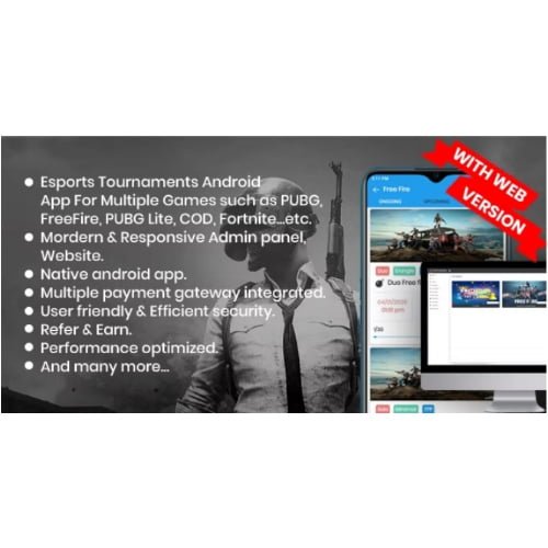BattleMania With Web version – Tournament App with Website & Admin Panel for PUBG / Free Fire / COD
