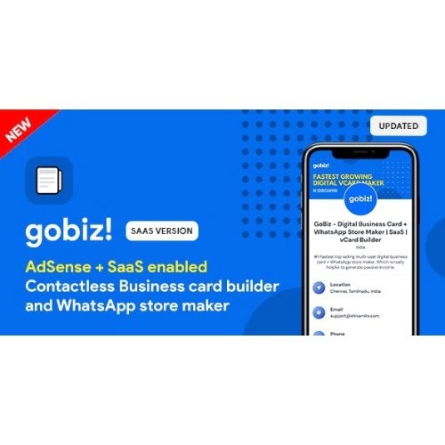 GoBiz – Digital Business Card + WhatsApp Store Maker | SaaS | vCard Builder