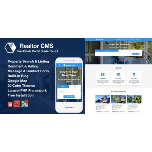 Realtor CMS Real Estate Listing Starter Script